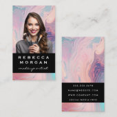 Vrouw met make-up borstels visitekaartje (Voorkant / Achterkant)