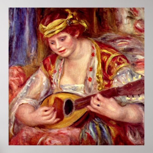 Vrouw met Mandolin Poster (Voorkant)