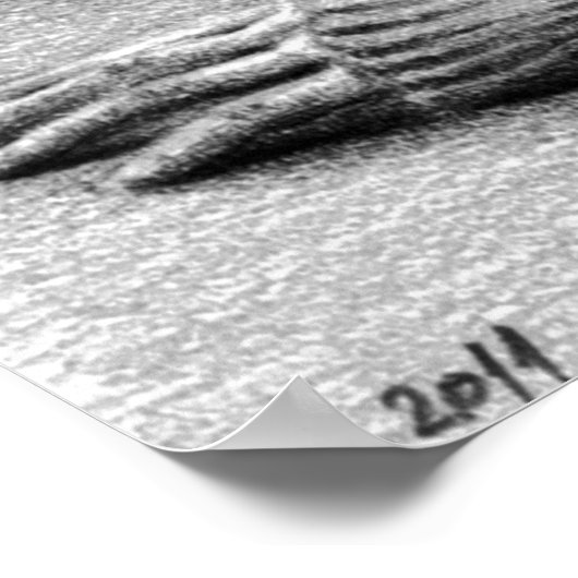 Vrouw met ochtendkoffie Potlood tekenkunst Poster (Hoek)