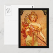 Vrouw met Oragna Bouquet Briefkaart (Voorkant / Achterkant)