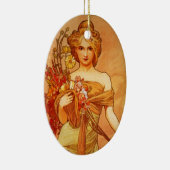 Vrouw met Oragna Bouquet Keramisch Ornament (Rechts)