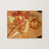 Vrouw met Oragna Bouquet Legpuzzel (Horizontaal)