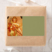 Vrouw met Oranje Bouquet Etiket (Insitu)