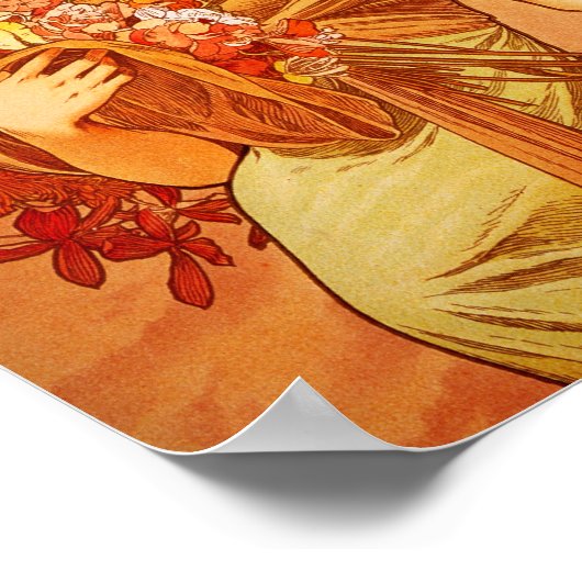 Vrouw met Oranje Bouquet Poster (Hoek)