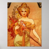 Vrouw met Oranje Bouquet Poster (Voorkant)