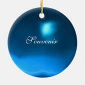 VROUW MET ORIENTAAL GEEL TURBAN / BLUE SAPPHIRE KERAMISCH ORNAMENT (Achterkant)