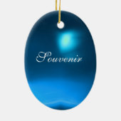 VROUW MET ORIENTAAL GEEL TURBAN / BLUE SAPPHIRE KERAMISCH ORNAMENT (Achterkant)