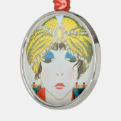 VROUW MET ORIENTAAL GEEL TURBAN METALEN ORNAMENT (Links)