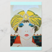 VROUW MET ORIENTAAL GEEL TURBAN / Mode van schoonh Briefpapier (Voorkant)