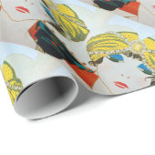 VROUW MET ORIENTAAL GEEL TURBAN / Mode van schoonh Cadeaupapier (Rol Hoek)