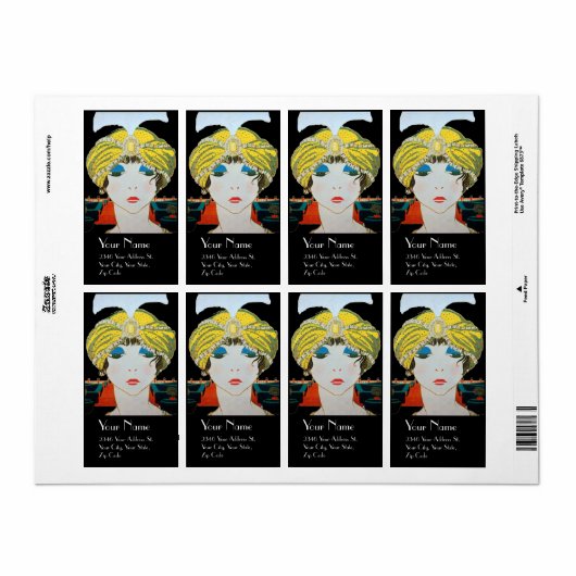 VROUW MET ORIENTAAL GEEL TURBAN / Mode van schoonh Etiket (Full Sheet)