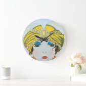 VROUW MET ORIENTAAL GEEL TURBAN / Mode van schoonh Grote Klok (Huis)