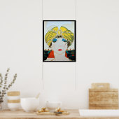 VROUW MET ORIENTAAL GEEL TURBAN / Mode van schoonh Poster (Keuken)
