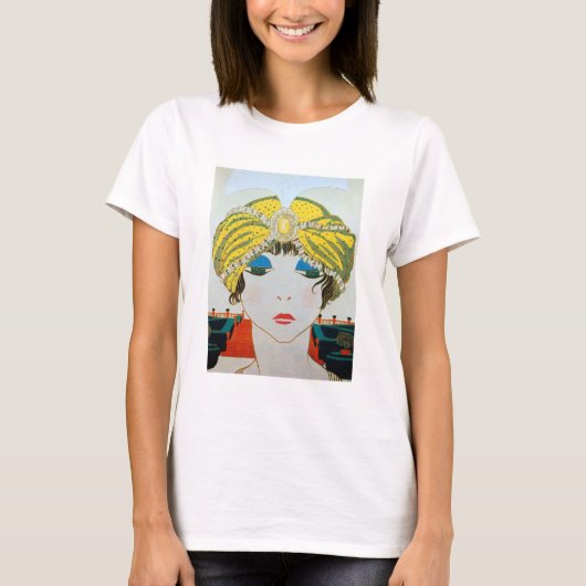 VROUW MET ORIENTAAL GEEL TURBAN / Mode van schoonh T-shirt (Voorkant)