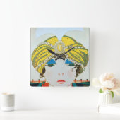VROUW MET ORIENTAAL GEEL TURBAN / Mode van schoonh Vierkante Klok (Huis)