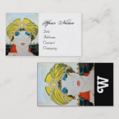 VROUW MET ORIENTAAL GEEL TURBAN / Mode van schoonh Visitekaartje (Voorkant / Achterkant)