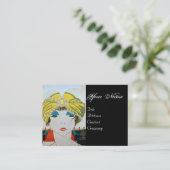 VROUW MET ORIENTAAL GEEL TURBAN / Mode van schoonh Visitekaartje (Staand voorkant)