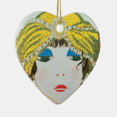 VROUW MET ORIENTAAL GEEL TURBAN / RODE RUPSTOF KERAMISCH ORNAMENT (Rechts)