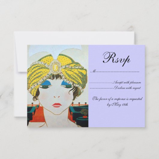 VROUW MET ORIENTAAL GEEL TURBAN RSVP (Achterkant)