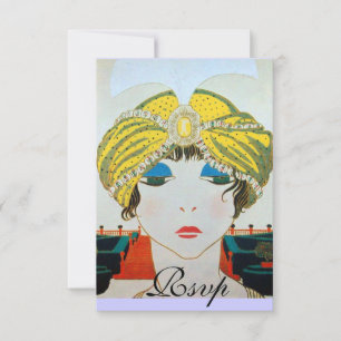 VROUW MET ORIENTAAL GEEL TURBAN RSVP