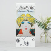 VROUW MET ORIENTAAL GEEL TURBAN-VRIJGEZELLENFEEST KAART (Staand voorkant)