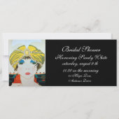 VROUW MET ORIENTAAL GEEL TURBAN-VRIJGEZELLENFEEST KAART (Achterkant)