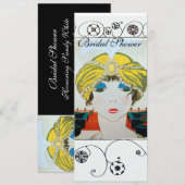 VROUW MET ORIENTAAL GEEL TURBAN-VRIJGEZELLENFEEST KAART (Voorkant / Achterkant)