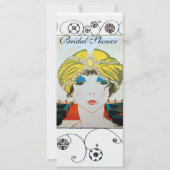 VROUW MET ORIENTAAL GEEL TURBAN-VRIJGEZELLENFEEST KAART (Voorkant)