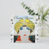 VROUW MET ORIËNTAALSE GELE TULBAND BRUIDSDIEETJE KAART (Staand voorkant)