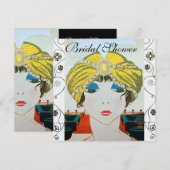 VROUW MET ORIËNTAALSE GELE TULBAND BRUIDSDIP KAART (Voorkant / Achterkant)