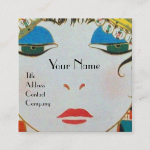 VROUW MET ORIENTALE TURBAN Beauty-Mode verzinnen Vierkante Visitekaartje