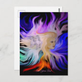 Vrouw met paard briefkaart (Voorkant / Achterkant)