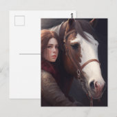 Vrouw met Paard Briefkaart (Voorkant / Achterkant)