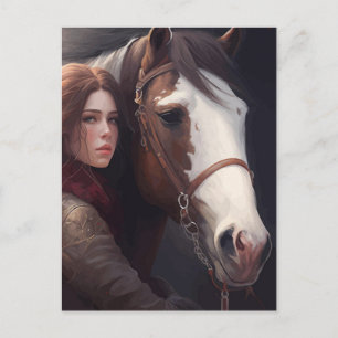 Vrouw met Paard Briefkaart