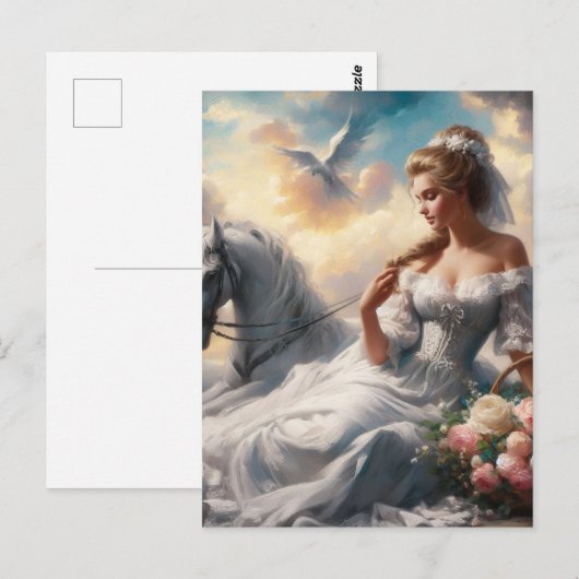 Vrouw met paard briefkaart (Voorkant / Achterkant)