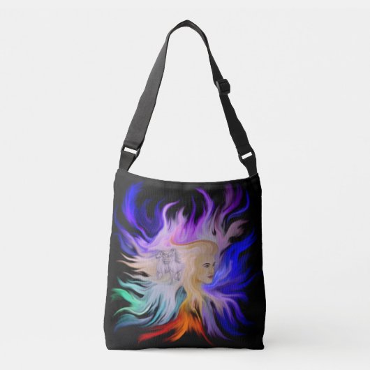 Vrouw met paard crossbody tas (Voorkant)