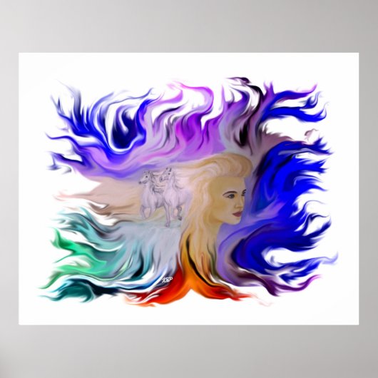 Vrouw met paard poster (Voorkant)