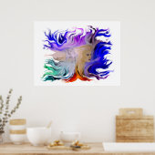 Vrouw met paard poster (Keuken)