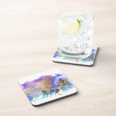 Vrouw met paarden en vlinder bier onderzetter (Rechterzijde)