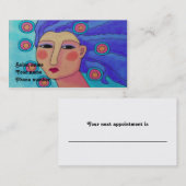 Vrouw met Paarse Haar Afsprakenkaartje (Voorkant / Achterkant)