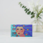 Vrouw met Paarse Haar Afsprakenkaartje (Staand voorkant)