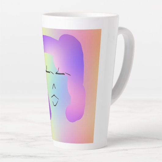 Vrouw met Paarse haar personaliseren Latte Mok (Rechterhoek)