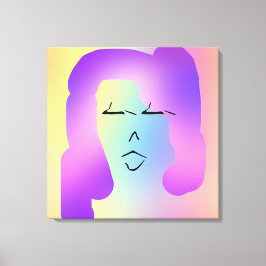 Vrouw met Paarse haar Poster Canvas Afdruk