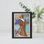 Vrouw met pacocks - Louis Rhead Briefkaart (Staand voorkant)