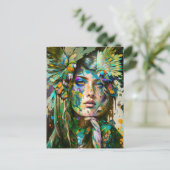 Vrouw met papegaai, Postcrossing Briefkaart (Staand voorkant)