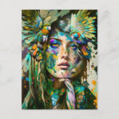 Vrouw met papegaai, Postcrossing Briefkaart (Voorkant)