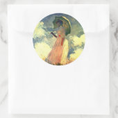 Vrouw met paraplu door Claude Monet Stickers (Tas)