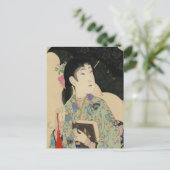 Vrouw met paraplu en boek van Westerne stijl Briefkaart (Staand voorkant)