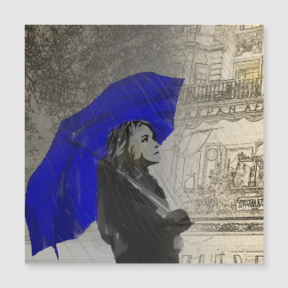 Vrouw met paraplu in de regen