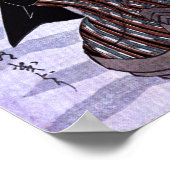 Vrouw met paraplu in de sneeuw poster (Hoek)